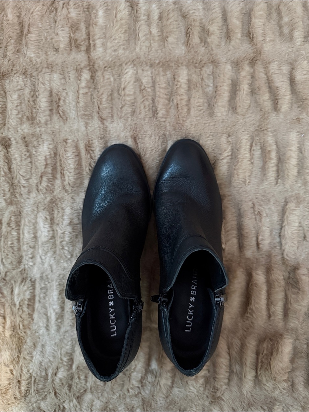 Lucky Brand Black Leather Ankle Booties